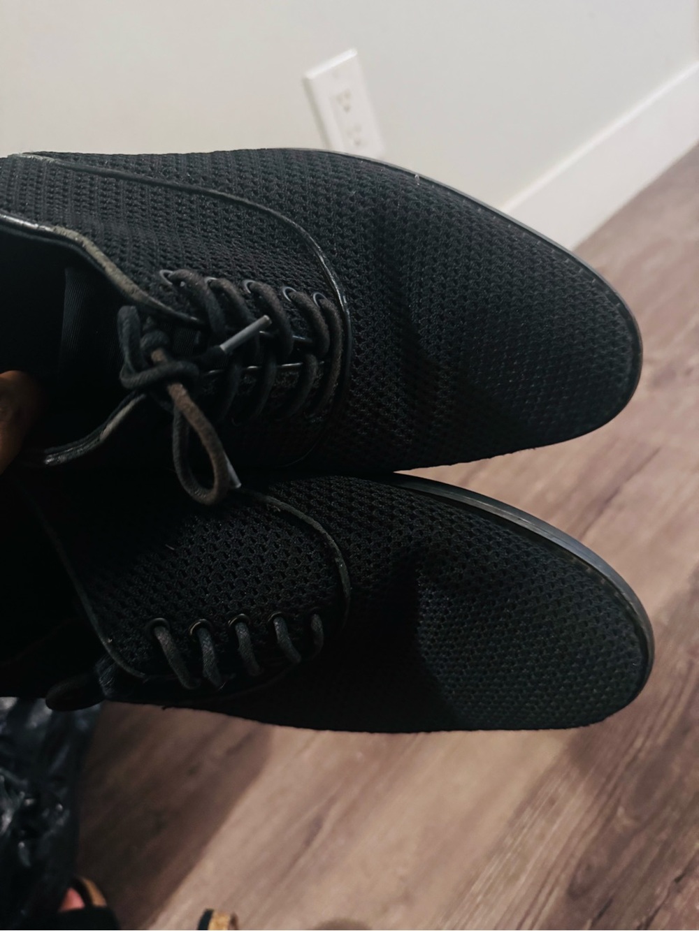Aldo Black Knit Lace-Up Oxfords